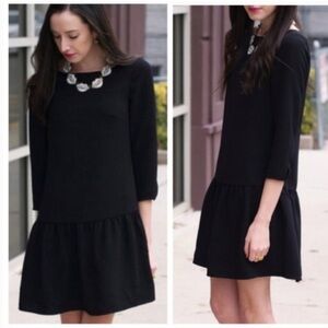 🆕 J. Crew Black Crepe Long Sleeve Drop Waist - 4